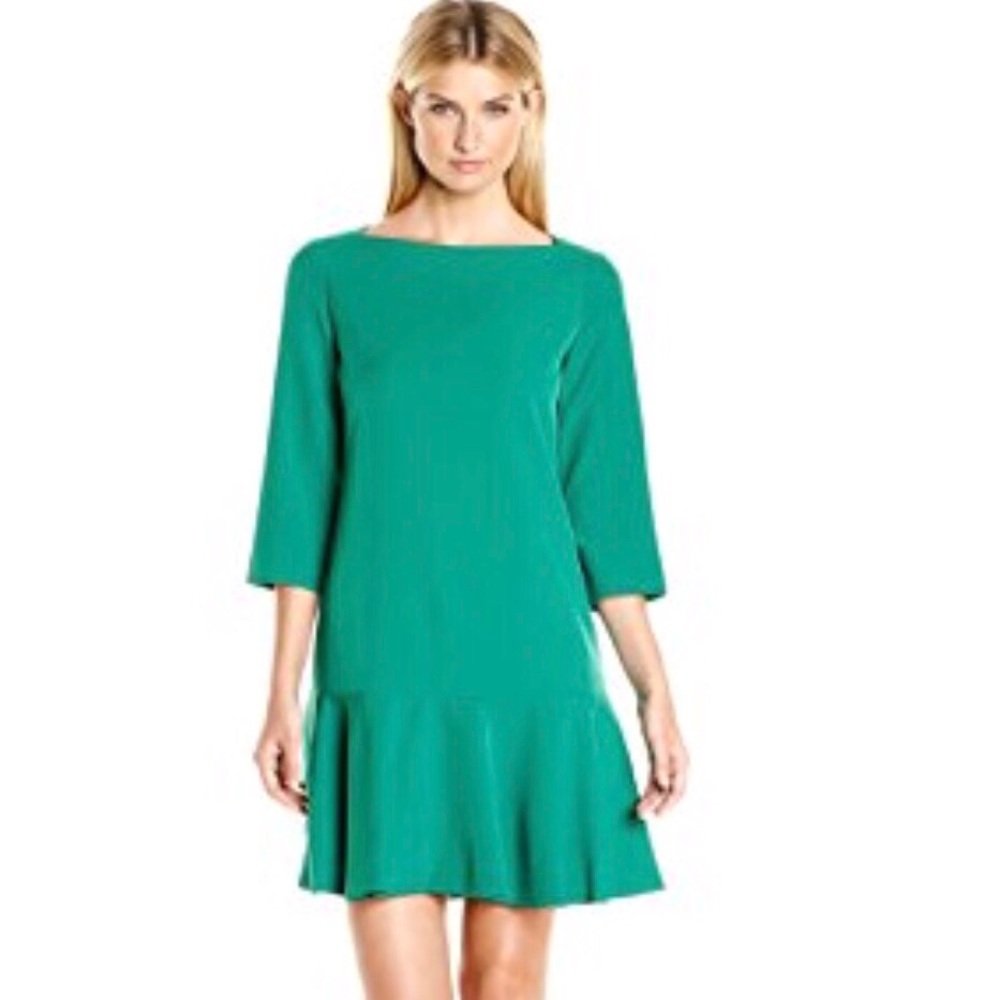 ❤️Eliza J green dress back zipper size 4P